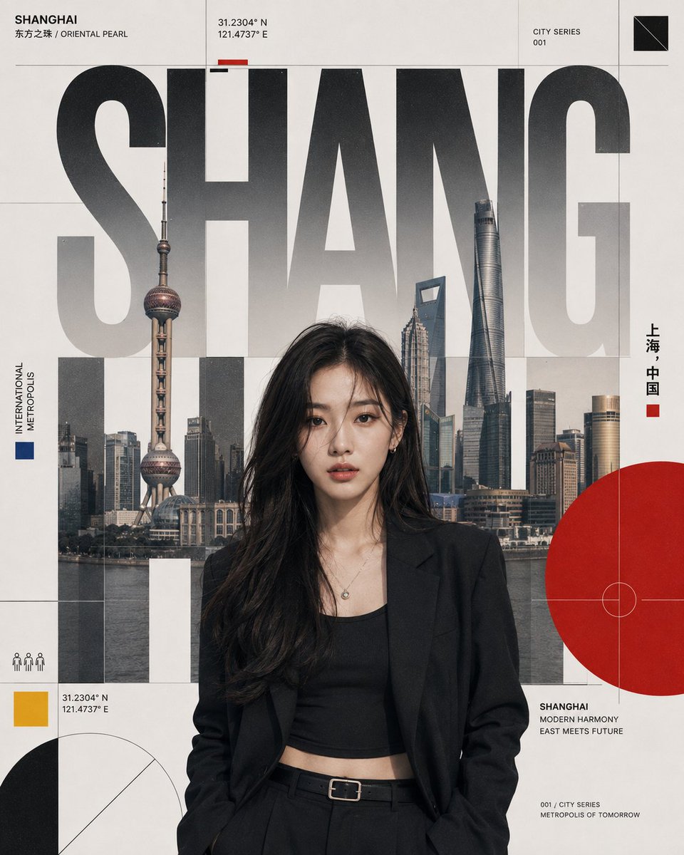 创作一张 4:5 比例的高端竖版图形海报，采用瑞士国际主义排版风格（Swiss International Typographic Style），将一幅超写实的虚构顶级韩国女性 K-pop 偶...