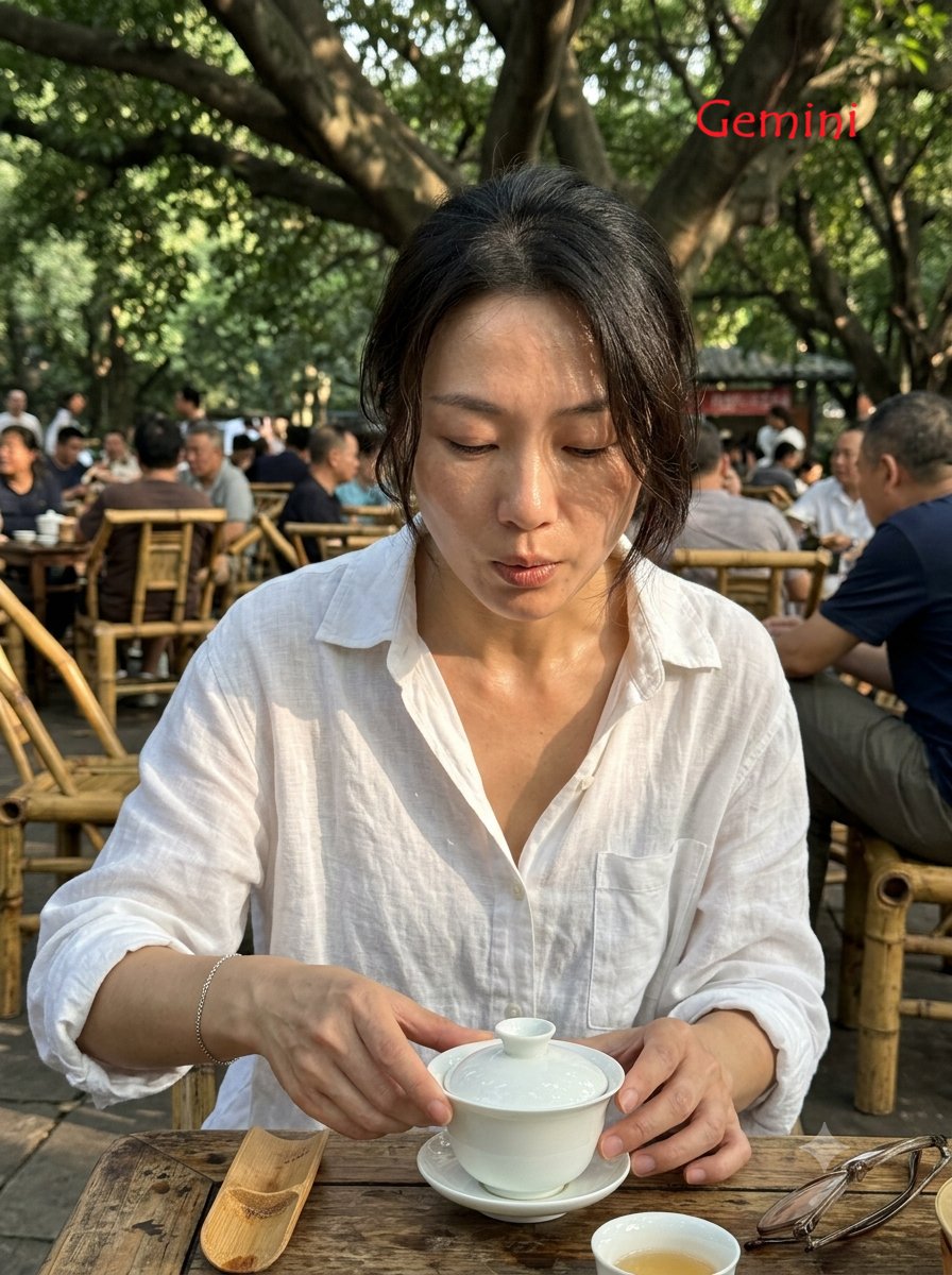 3:4 画幅，iPhone 17 后置摄像头，26mm 广角镜头拍摄的写实抓拍日常生活照片。 主体：成年中国女性，29 岁以上，身材纤细，身着宽...