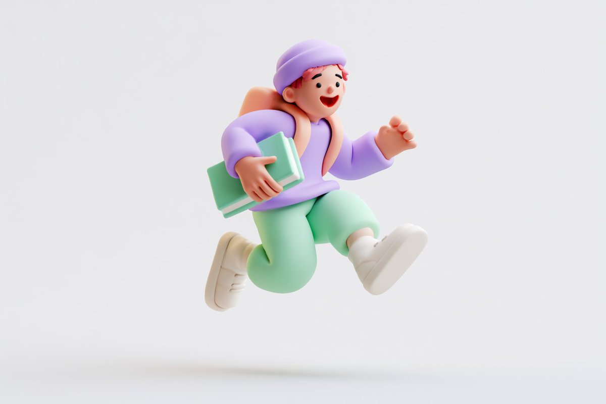 可爱的3D渲染[subject]，哑光表面，捏塑黏土图标风格，简洁的程式化设计，[doing action]，[emotion or mood]...