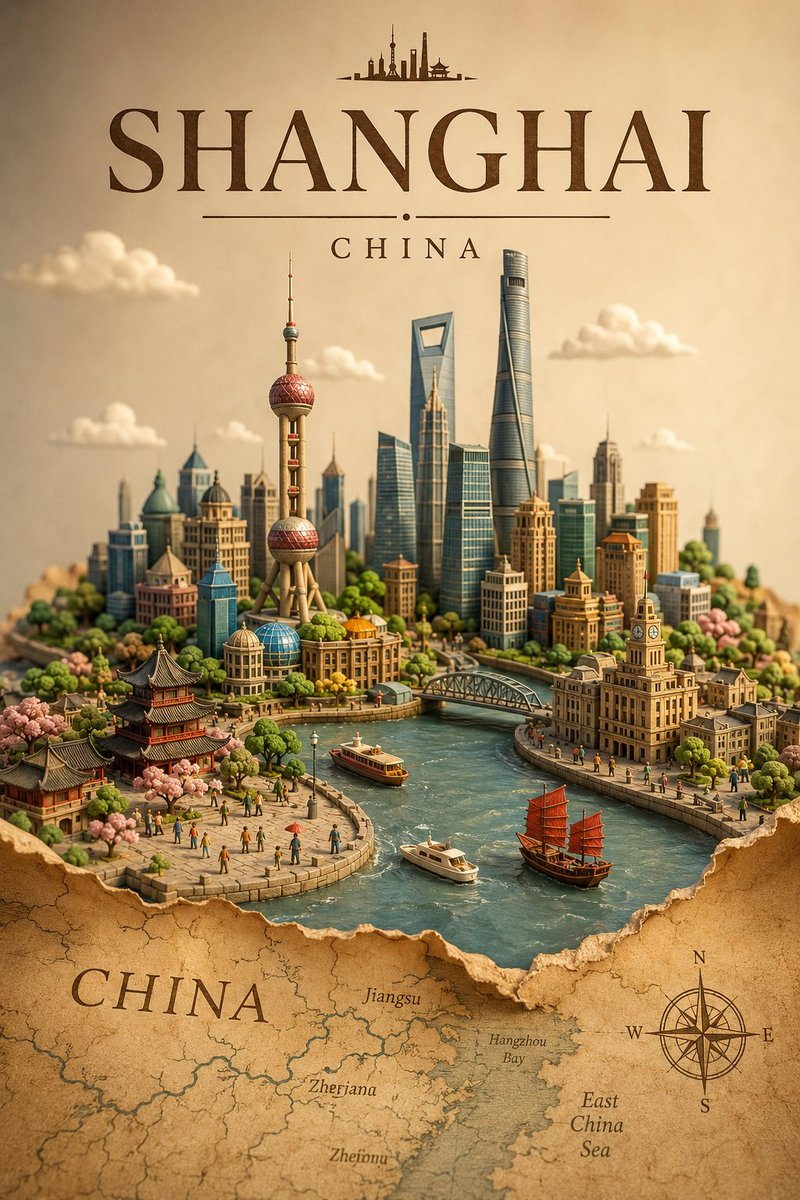 地点："[LOCATION]" 以独特的混合媒介低多边形 3D + 手工黏土/橡皮泥立体模型风格，创作一幅高端纵向旅行海报插画，主题为 [LOC...