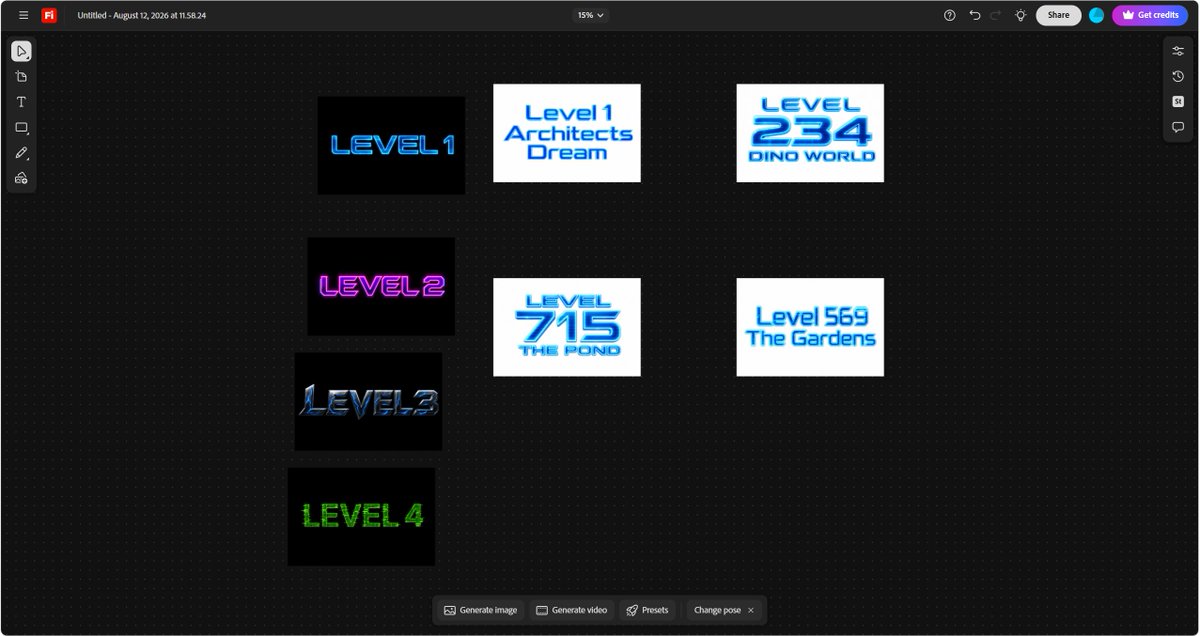 独立悬浮文字"Level 715 The Pond"（池塘第715关），采用完美全息青色与电蓝色，未来主义无衬线字体，带柔和发光边缘，细腻的数字...