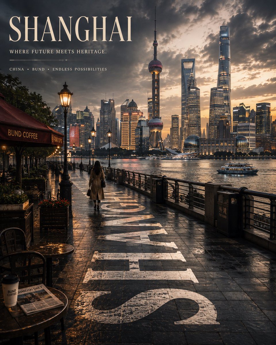 为 [CITY]（[COUNTRY]）创作一张高级的 4:5 纵向电影感旅行海报，采用完全原创的编辑概念，捕捉该目的地独特的身份、氛围、建筑、文化与视觉特征。 场景 从精致的电影感视角拍摄，呈...
