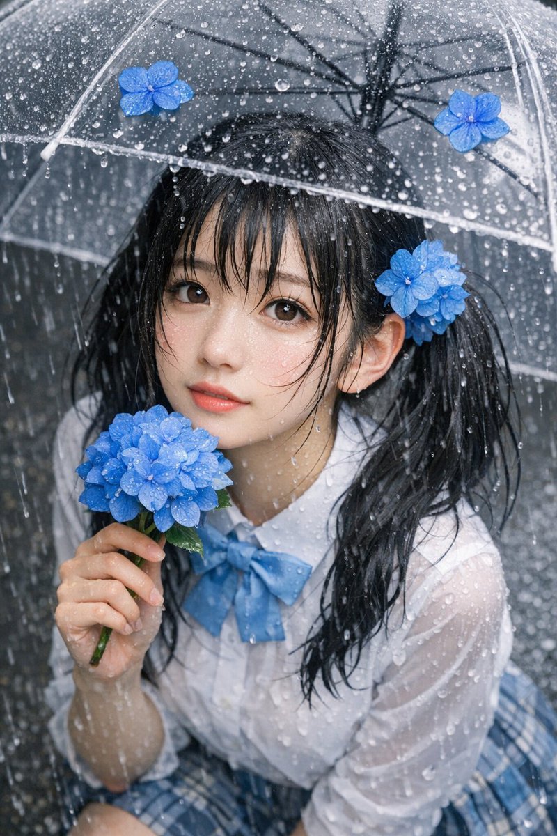 [GPT Image 1.5 Prompt] ar 2:3 High 一张高角度特写肖像照：一位可爱的年轻东亚女性，皮肤白皙，有着一双大大的、富...