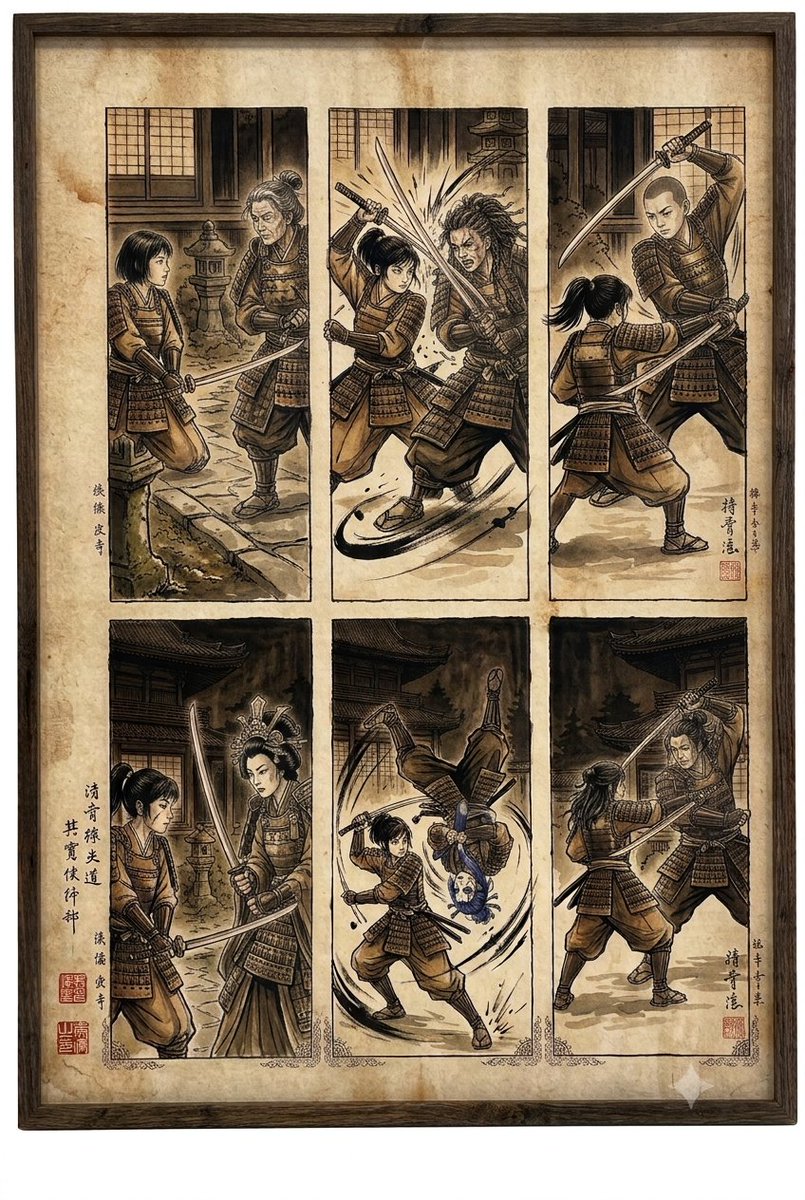 我创作了一张非常有复古风格、类似互相打斗的图片 GPT image 2 以下是针对 GPT Image 2 优化过的提示词，结合了你所要求的场景和风格： **GPT Image 2 提示词：*...