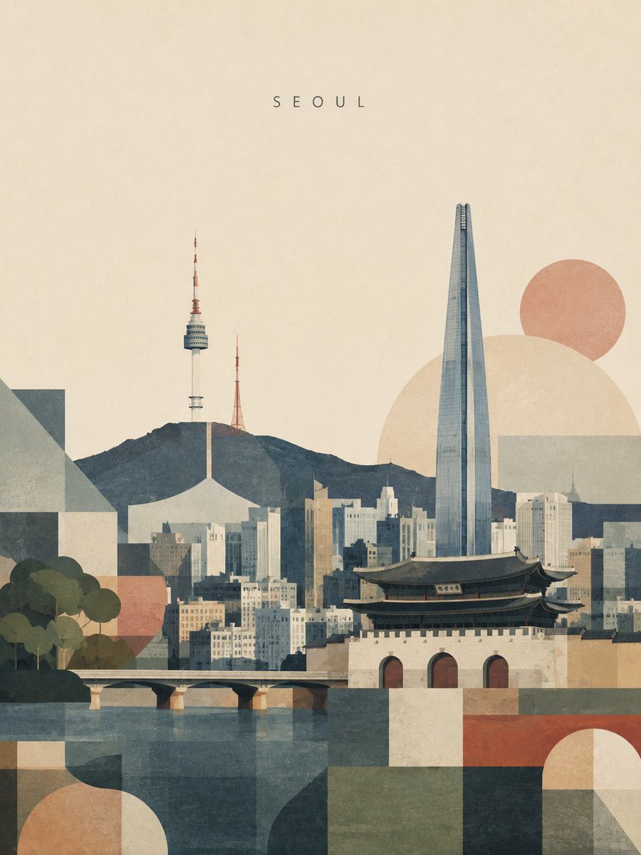 创作一幅精致的 3:4 竖版旅行艺术海报，主题为 [DESTINATION]。 通过 3–5 个真实的地标建筑让人一眼即可识别目的地,其中最具辨识度的 1–2 个地标作为主要视觉焦点。保留它们...
