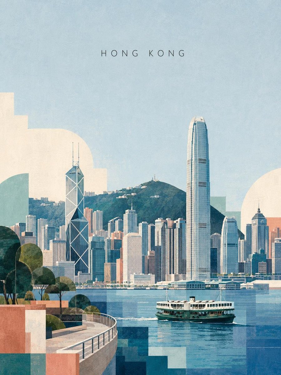 创作一幅精致的编辑风格台北旅行海报插画，灵感来自复古现代主义旅行艺术。以台北101作为主导地标，高耸于层层叠叠的城市天际线之上，前景为中正纪念堂...