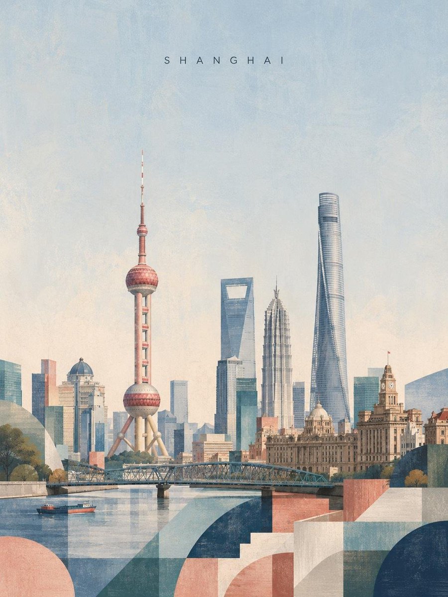 创作一幅精致的编辑风格台北旅行海报插画，灵感来自复古现代主义旅行艺术。以台北101作为主导地标，高耸于层层叠叠的城市天际线之上，前景为中正纪念堂，搭配传统台湾建筑、葱郁树木、远处青翠山峦、优雅...