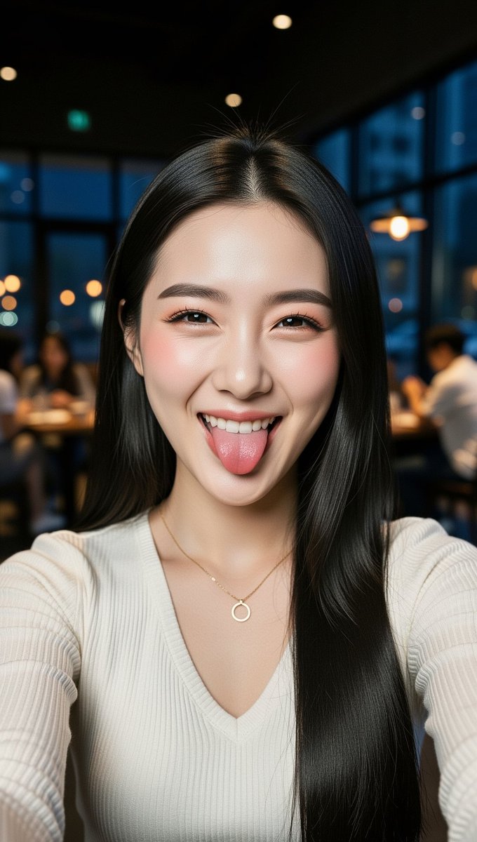 [FLUX.2 Flex 提示词] ar 9:16 2K 一张特写自拍照肖像,主角是一位二十岁出头的年轻东亚女性,拥有白皙、光滑、有光泽感的肌肤...