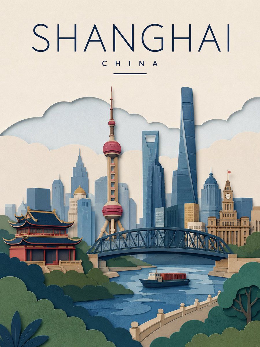 创作一张 [目的地] 的高级分层剪纸风格平面矢量旅行海报，作为未来 15 秒 VOX 风格 Seedance 2.5 动画的干净主关键帧。 画面...