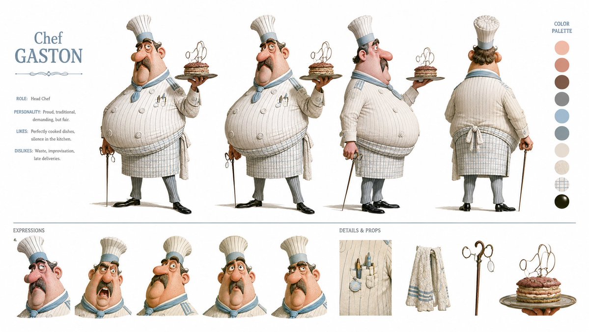 创建一个高端、现代的角色概念设定图（CHARACTER CONCEPT ART SHEET），采用 16:9 宽屏布局，置于纯白色背景之上。所附参考图定义了艺术风格——请将其视为严格的风格圣经...
