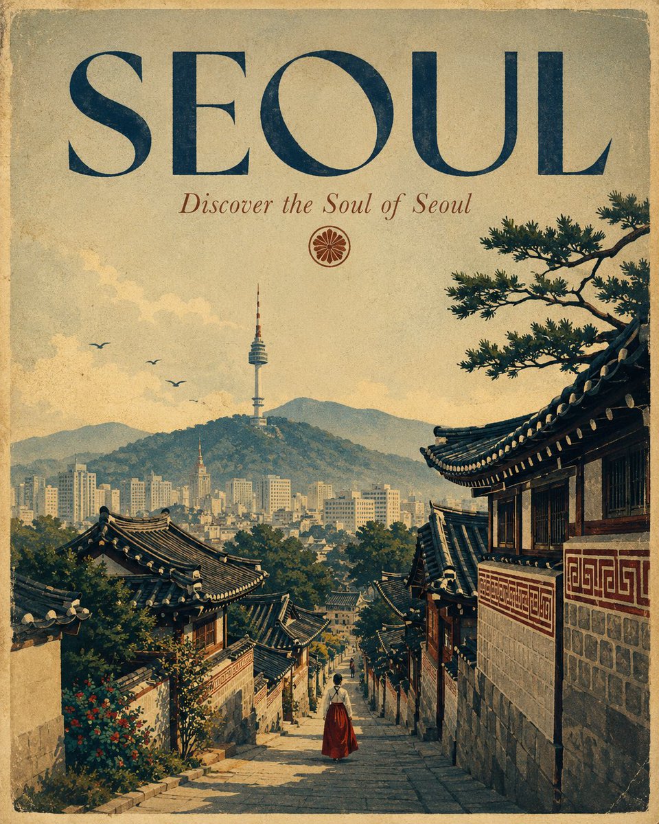 为 [COUNTRY] 创作一张精美的 4:5 竖版复古旅游海报，灵感来自经典的中世纪欧洲旅游海报以及年代久远的石版印刷工艺。 不要展示多个地标，而是围绕一个能捕捉该国灵魂的诗意视觉场景来构建...