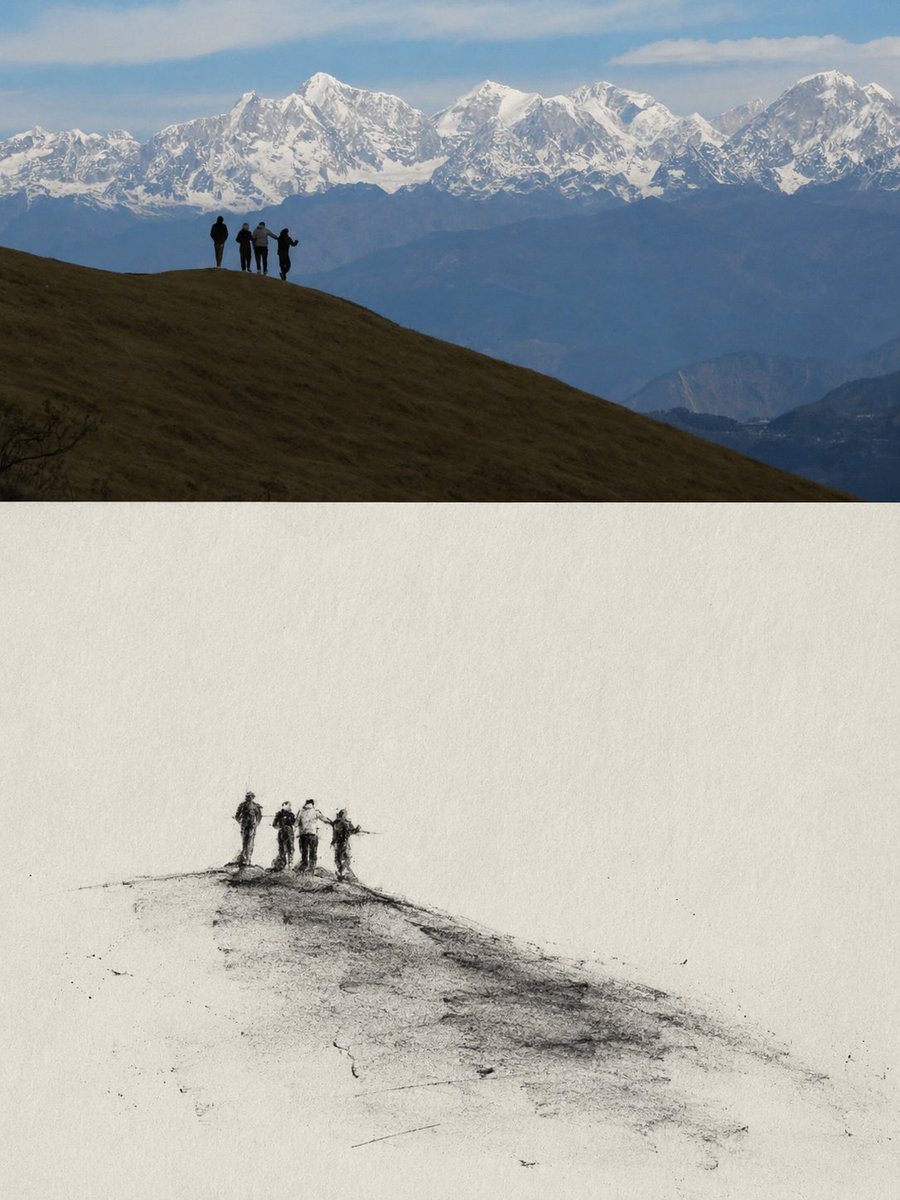 GPT image 2 prompt on chatGpt 提示词 👇 CHARCOAL VANISHING TRAVEL STUDY｜Charcoal Vanishing Travel Sk...