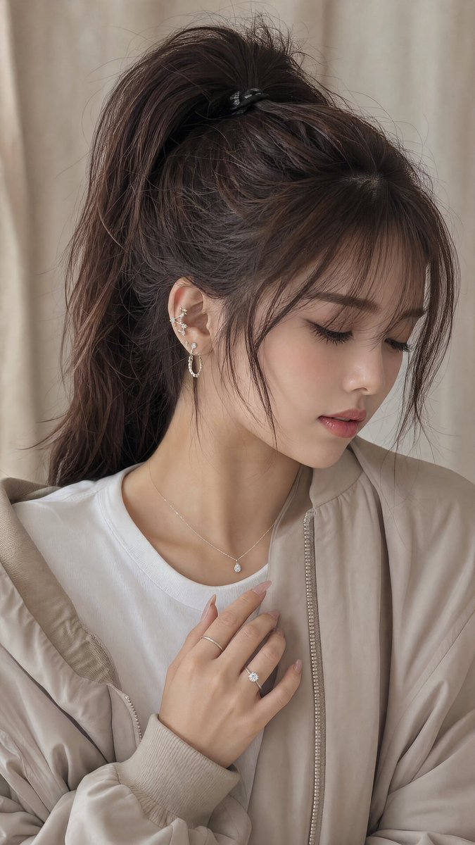 [GPT Image 2 提示词] ar 9:16 4K High 一张柔和、亲密的特写肖像照，主体是一位名叫 Ashley 的美丽年轻东亚女性，二十五六岁左右，拥有白皙细腻如瓷的肌肤和精致的...