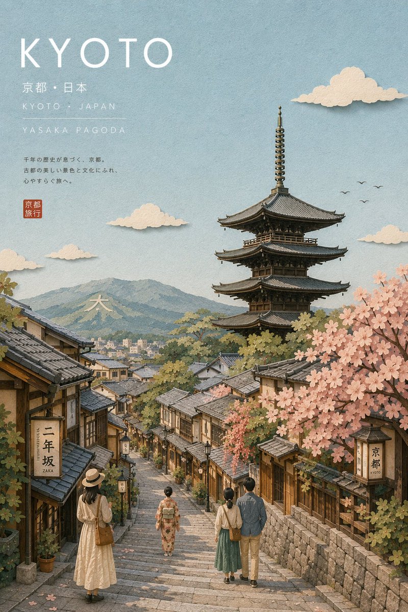 使用 GPT image 2 创建 提示 ↓ 为 {{CITY_NAME}} 创作一张高级插画旅行明信片，采用精致的日本旅游杂志美学风格。 自动研究并确定该城市的所属国家、本地语言名称、最具标...