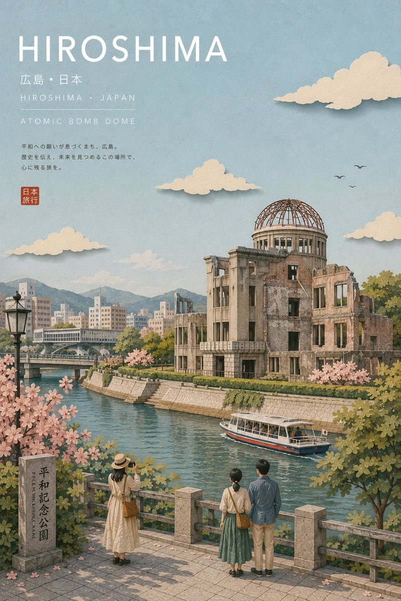 使用 GPT image 2 创建 提示 ↓ 为 {{CITY_NAME}} 创作一张高级插画旅行明信片，采用精致的日本旅游杂志美学风格。 自动研究并确定该城市的所属国家、本地语言名称、最具标...