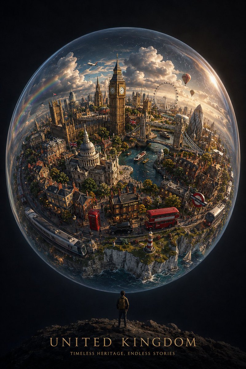 创作一幅引人注目的竖版 4:5 概念艺术作品，以 [CITY / COUNTRY] 化身为一个微小漂浮的世界，悬于一片广阔、深邃而极简的天空之中。 [ CITY / COUNTRY ] 的全部...