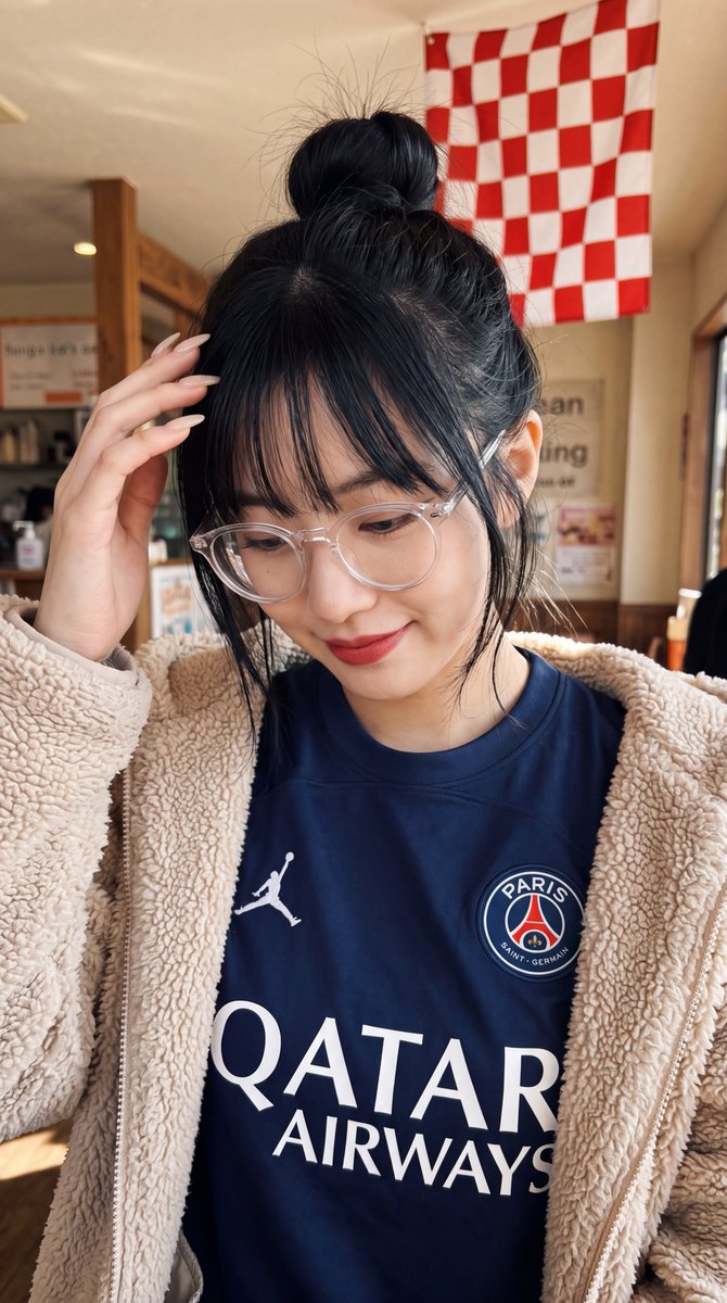 [Nano Banana 2 Prompt] ar 9:16 4K 一位年轻东亚女性的近距离自拍风格肖像，她微微低头，神情柔和略带羞涩，目光投向...
