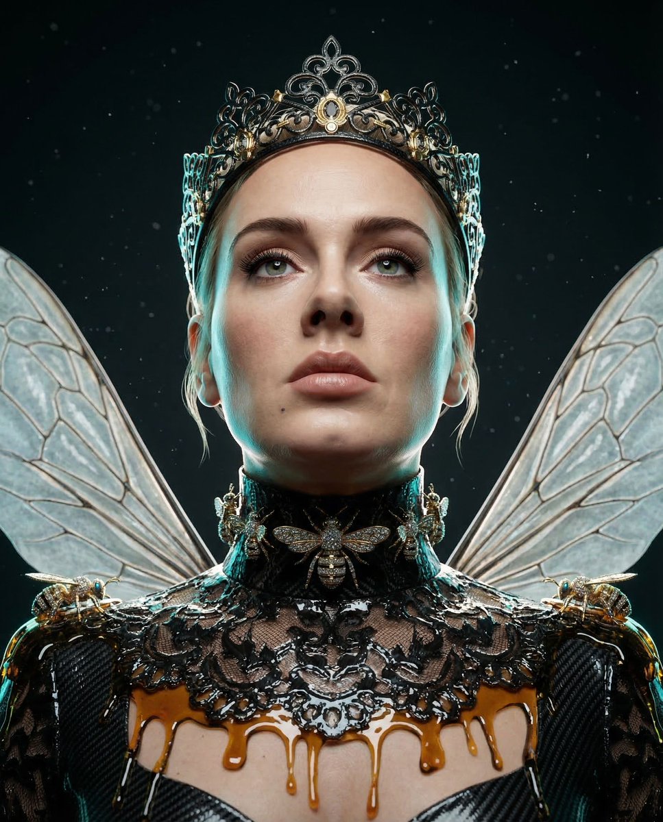 女性, The Protagonist, a post-human Hive Sovereign, Ageless, ethereal, synthetic, Uncanny symmetry...