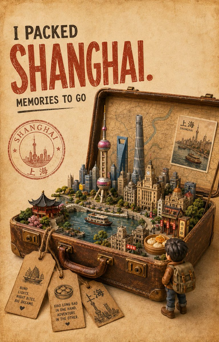 为[LOCATION]（地点）创作一幅原创的竖版 4:5 复古旅行海报插画，作为一套统一且可收藏的旅行系列作品之一。 构图：使用温暖的陈旧奶油色...