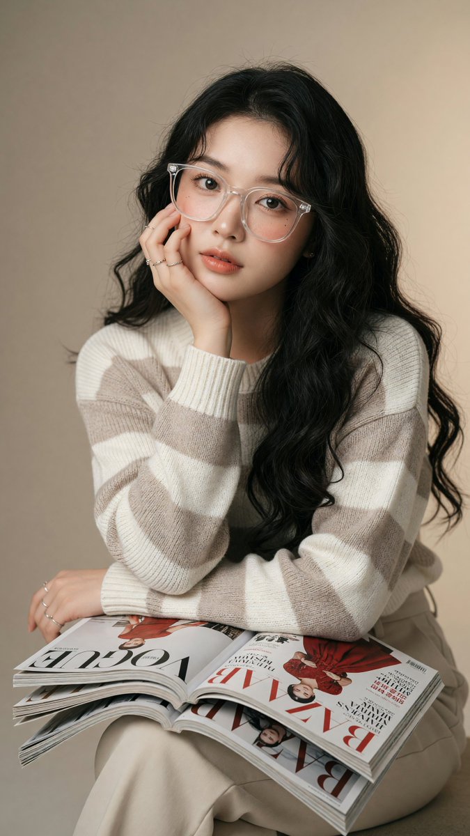 [Grok Imagine Prompt] ar 9:16 2K 画质 二十岁出头到中段的年轻东亚女性，白皙瓷器肌带有柔和自然的光泽，大而杏仁状...