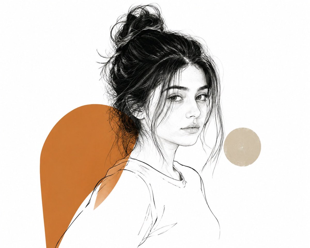 优雅的编辑插画，描绘一个[SUBJECT]，将细腻的轮廓描绘与一两个大胆的纯色色块相结合，部分区域有意留白未完成，在细节与留白之间达成精致的平衡...