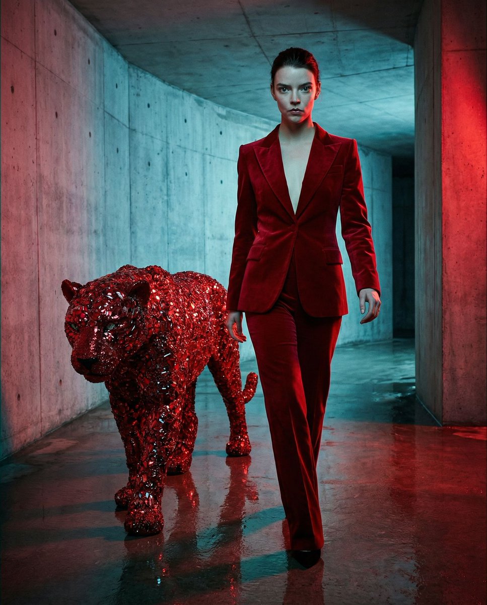女性, The Protagonist, Ageless, High-Fashion Archetype, Sharp features, intense unwavering stare d...