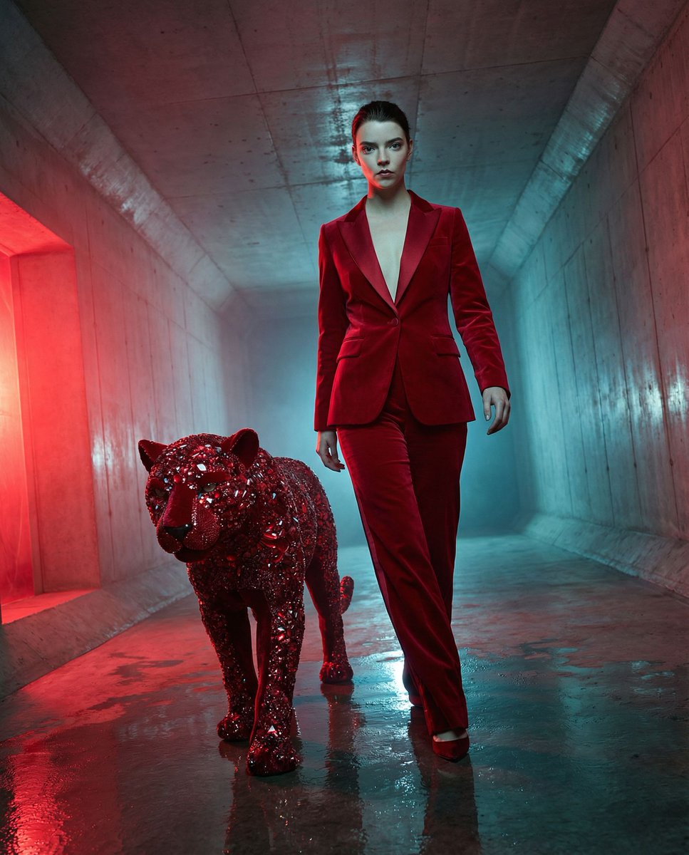 女性, The Protagonist, Ageless, High-Fashion Archetype, Sharp features, intense unwavering stare d...