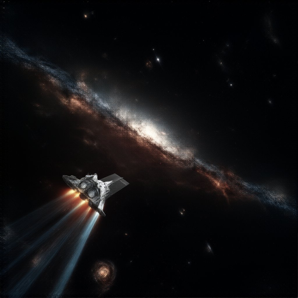 一艘宇宙飞船在宇宙虚空中以高超音速飞向一个未知的星系 哪一个效果更好？左边还是右边？👇 🔗 Hugging Face：https://t.co/FAddn7hqKJ #AIArt #Qwen...