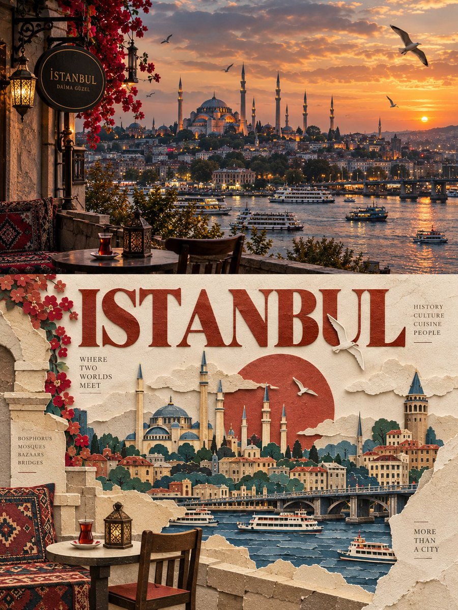 Create one premium 3:4 vertical editorial poster for [COUNTRY / LOCATION / SUBJECT], divided int...
