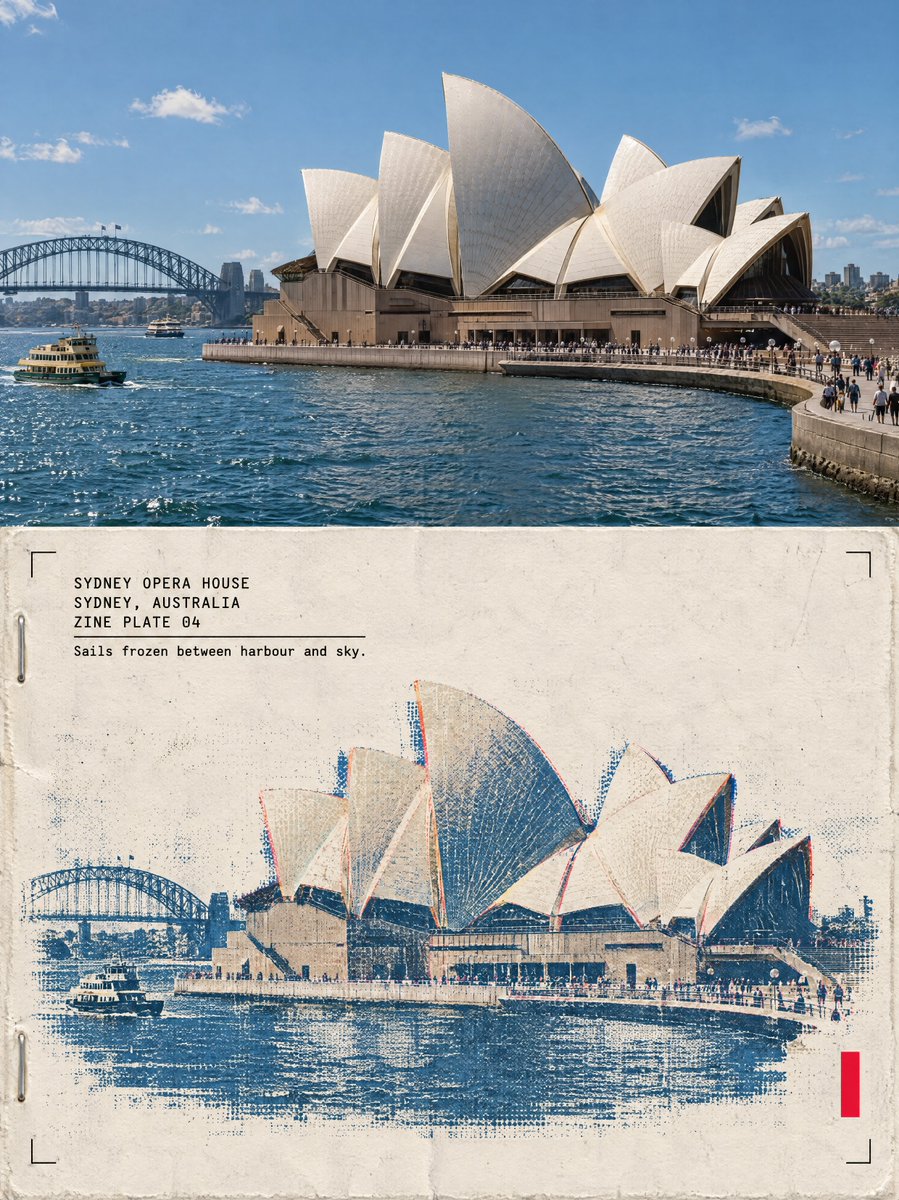 悉尼歌剧院，丝网印刷机刚出炉 GPT Image 2.5 STACK ─────────────────────────────────────...