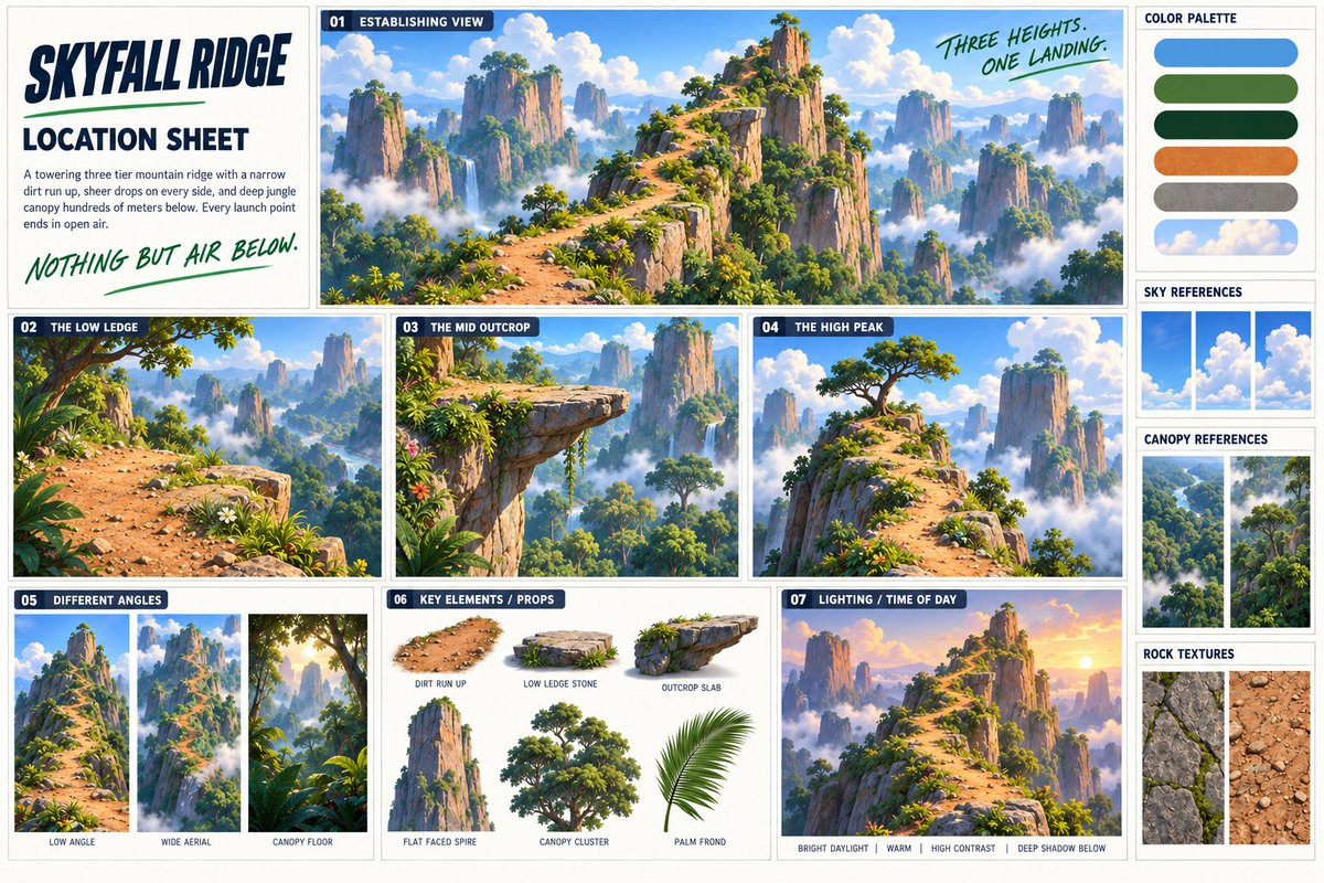 SEEDANCE 2.5 — 最终主控提示 场景背景 在坠崖山脊上，Ollie——一只年轻、风格化的鸵鸟，翅膀上用清晰可见的藤蔓绳索物理绑缚着两...