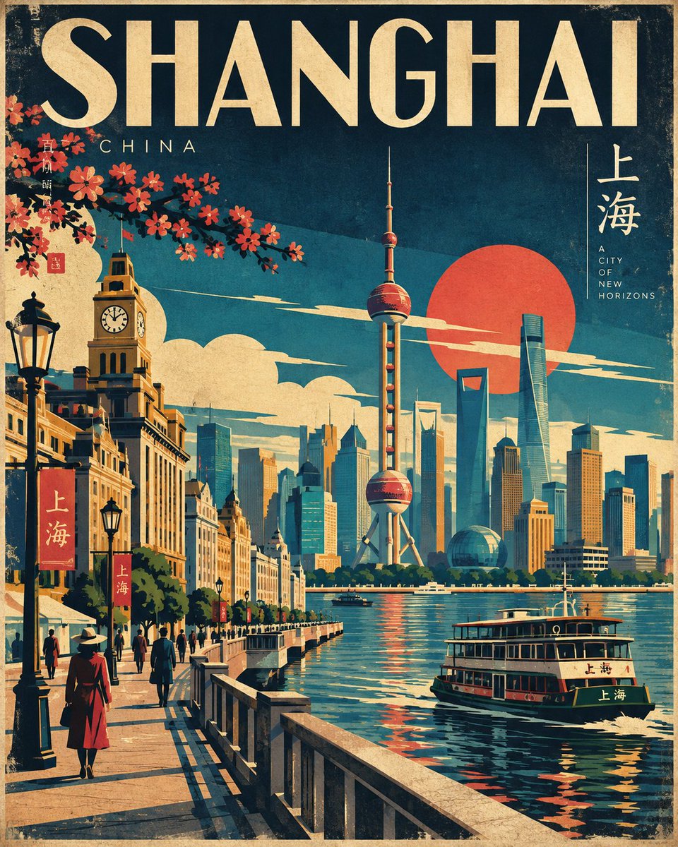 为 [CITY, COUNTRY]（城市, 国家）创作一幅高端的复古现代日式几何风格旅行海报,严格采用 4:5 纵向画幅比例。 采用精致的扁平矢...