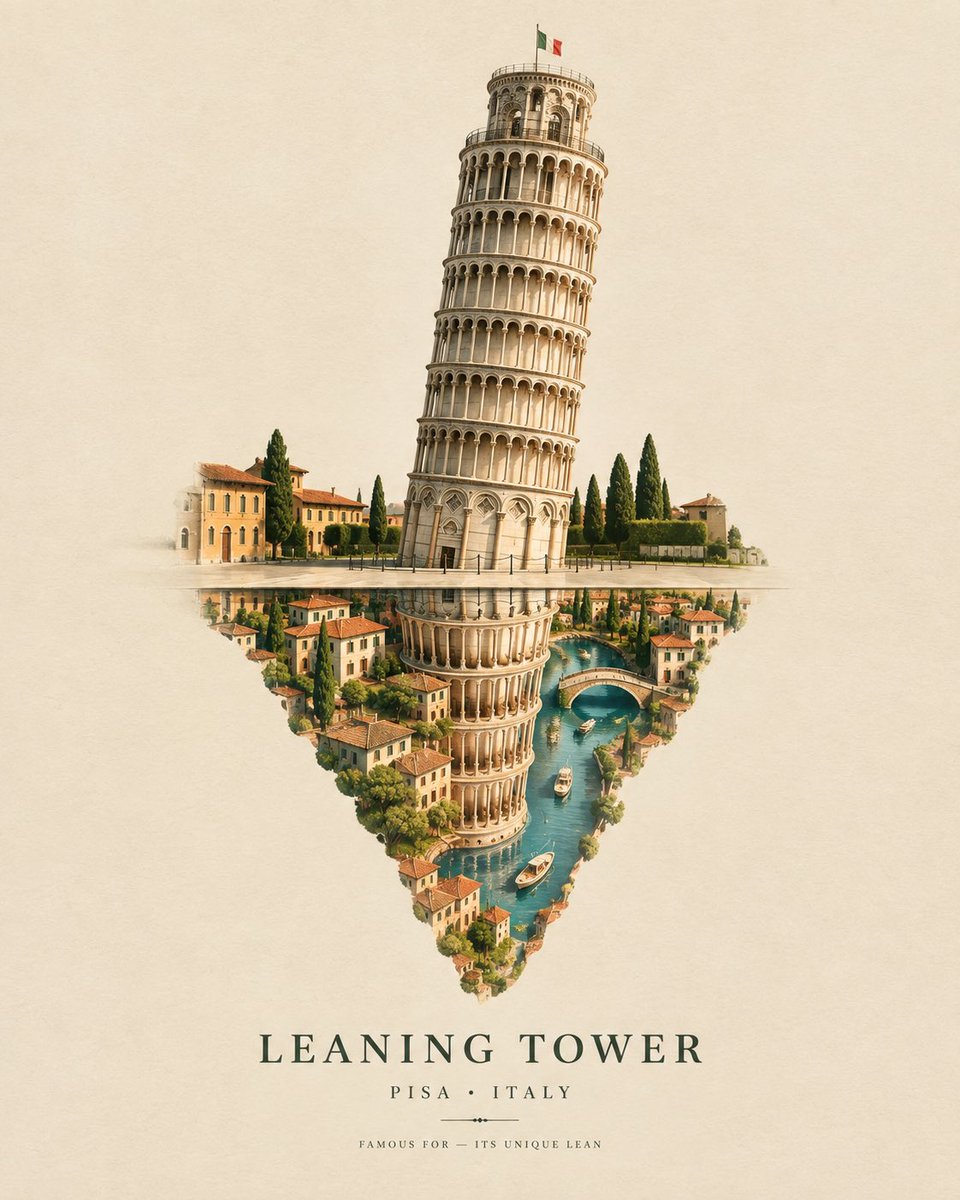 创作一幅精致的超现实旅行艺术作品，以 [ICONIC STRUCTURE]（标志性建筑）、[CITY, COUNTRY]（城市，国家）作为主体。...