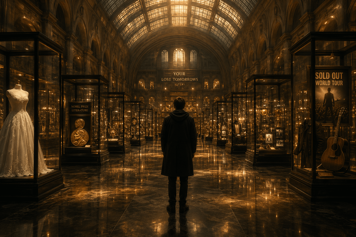 失落明日的博物馆, Christopher Nolan meets Denis Villeneuve, Ultra photorealistic, 8K, Heartbreaking, Tho...
