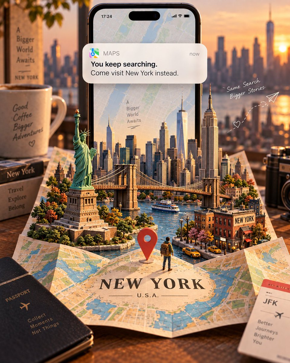 [LOCATION] = 为 [LOCATION] 创建一个高级、吸睛的 Instagram 旅行推广活动,采用 4:5 竖版人像格式。 一部大尺寸的现代智能手机垂直竖立在画面上部中央,作为主...