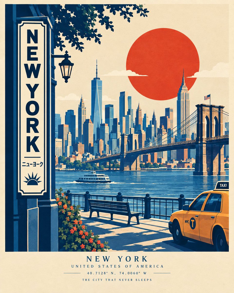 为 [CITY, COUNTRY] 创作一张高端现代的旅行海报，灵感源自大胆的复古丝网印刷风格与中世纪平面设计，但采用原创的建筑门廊式构图。 在前景放置一个大型且独特的 [LOCAL ARCH...