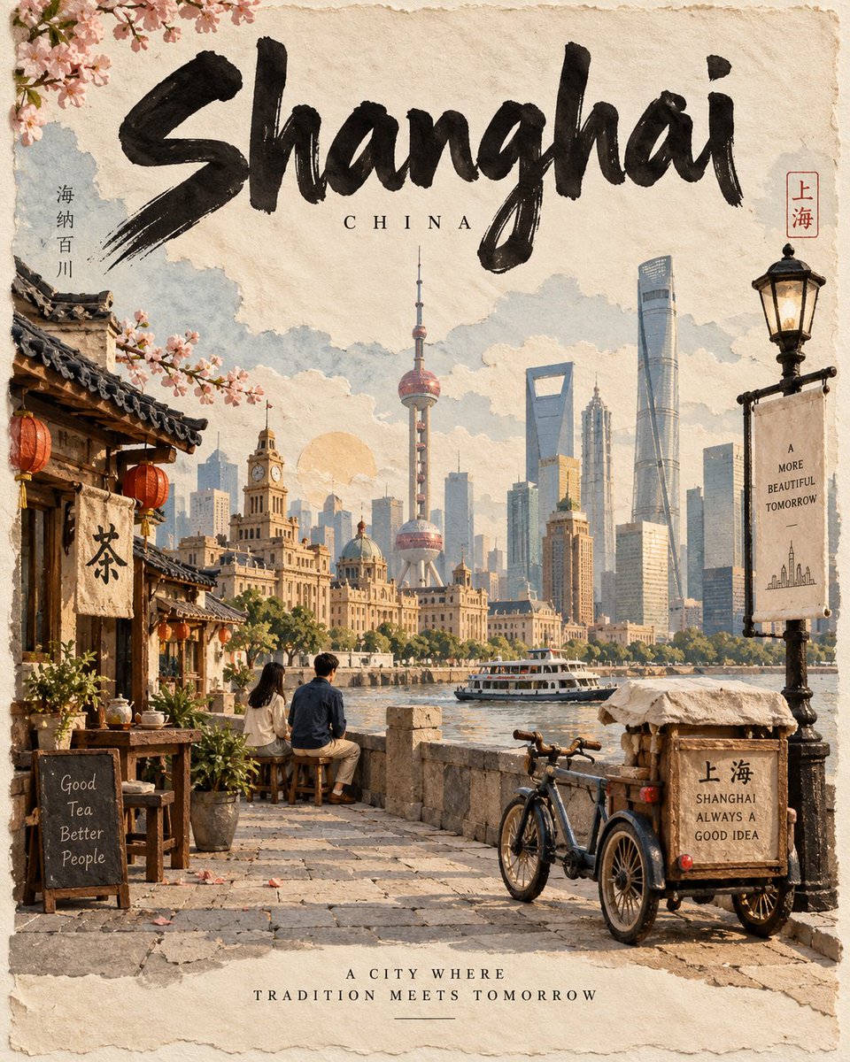 为 [LOCATION] 创作一张高级的 4:5 垂直手工旅行海报，沿袭既定的“手工之城”视觉风格。 通过最具代表性的建筑、风景、街景、文化、交...