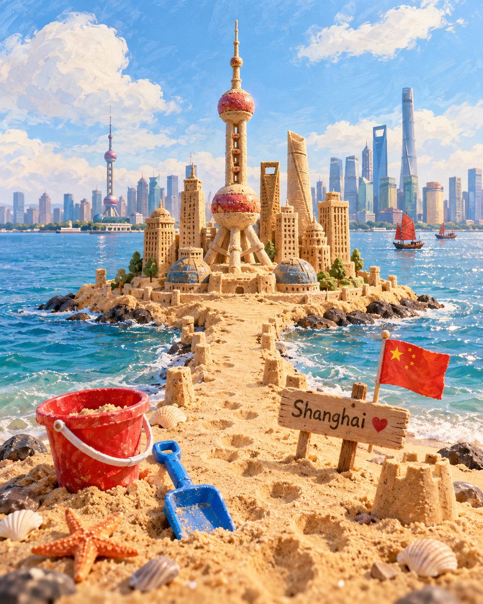 创作一个高端的 4:5 竖版儿童绘本封面： 地点：[LOCATION] 地标：[LANDMARK] 国家：[COUNTRY] 在一片伸入大海的沙洲上，由一个孩子用爱心打造一座神奇的小型 [LO...