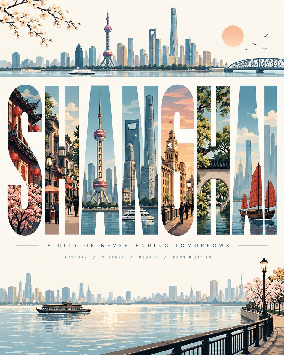 创建一个超高分辨率的 4:5 垂直旅行海报，主题围绕 [LOCATION]。所有可见文字必须仅为英文，拼写完全准确，专业排版，不能出现扭曲字母、随机符号或 AI 乱码。 核心设计： 将巨大的“...