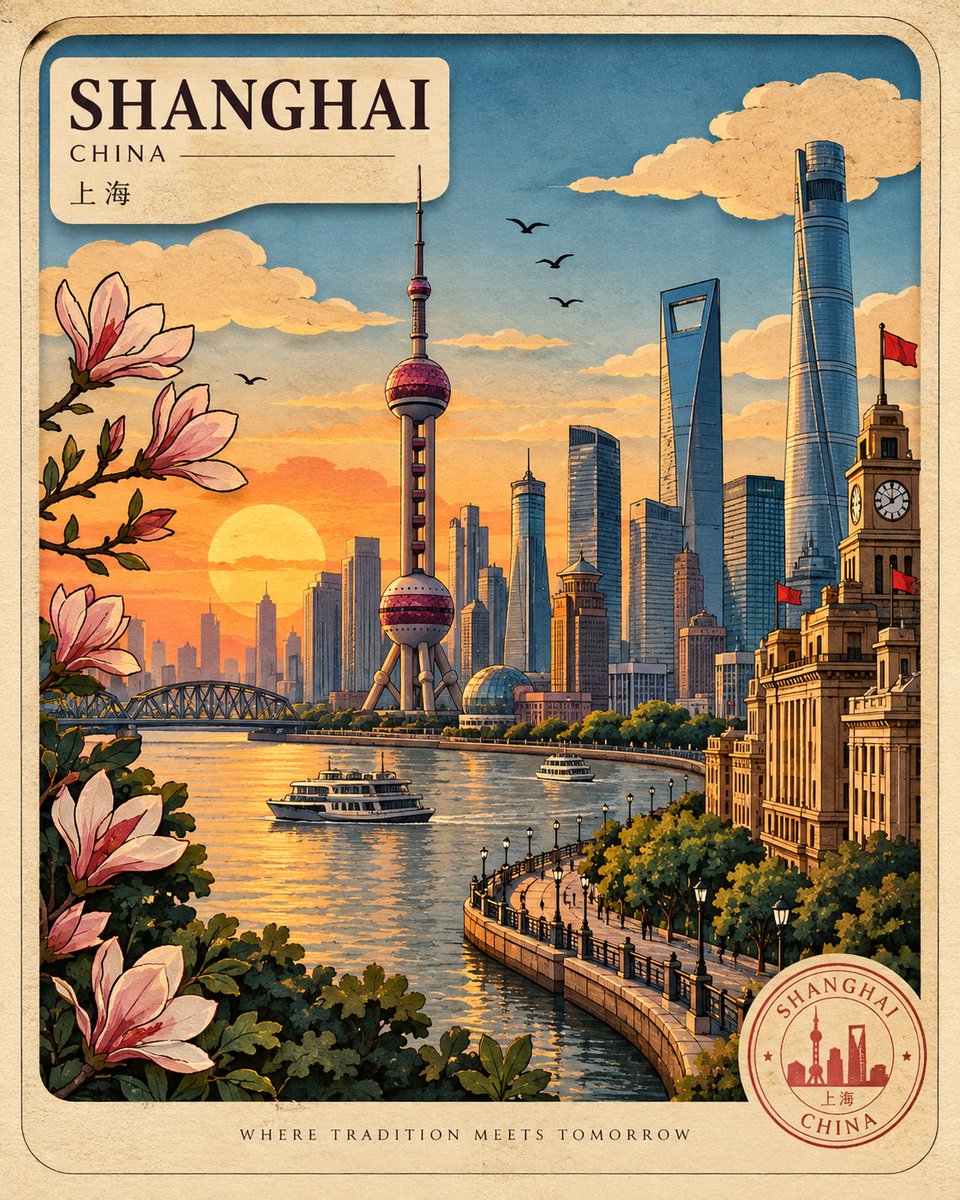 创作一幅高端竖版 4:5 旅行海报插画，主题为 [LOCATION]，遵循统一的手工制作视觉风格：粗犷而清晰的黑色描边、饱和且协调的色彩、温暖的...