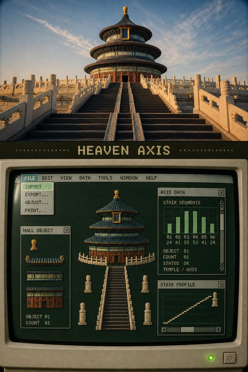 请将上传的每一张旅行照片分别制作成一张独立的3:4竖版“复古像素工业旅行档案”编辑海报。每张照片单独输出，不进行多图拼贴。 这套风格不是把整张照...