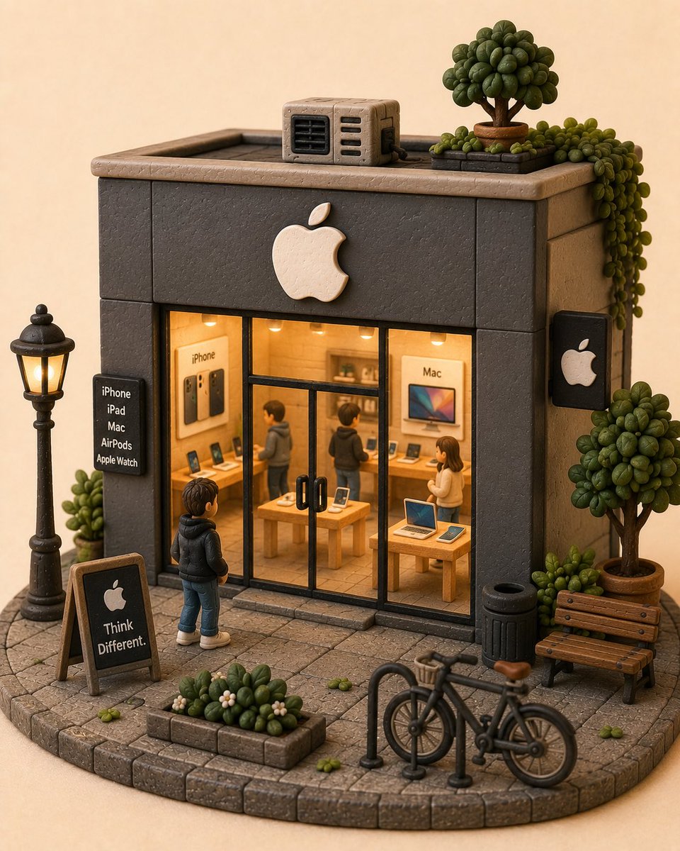 创作一个迷人的手工微缩立体场景模型，以 [STORE / BRAND NAME]（店铺/品牌名称）作为主要焦点。将这个辨识度高的店面重新构想为一个温馨、奇幻的 3D 黏土微缩模型，保留其标志性...
