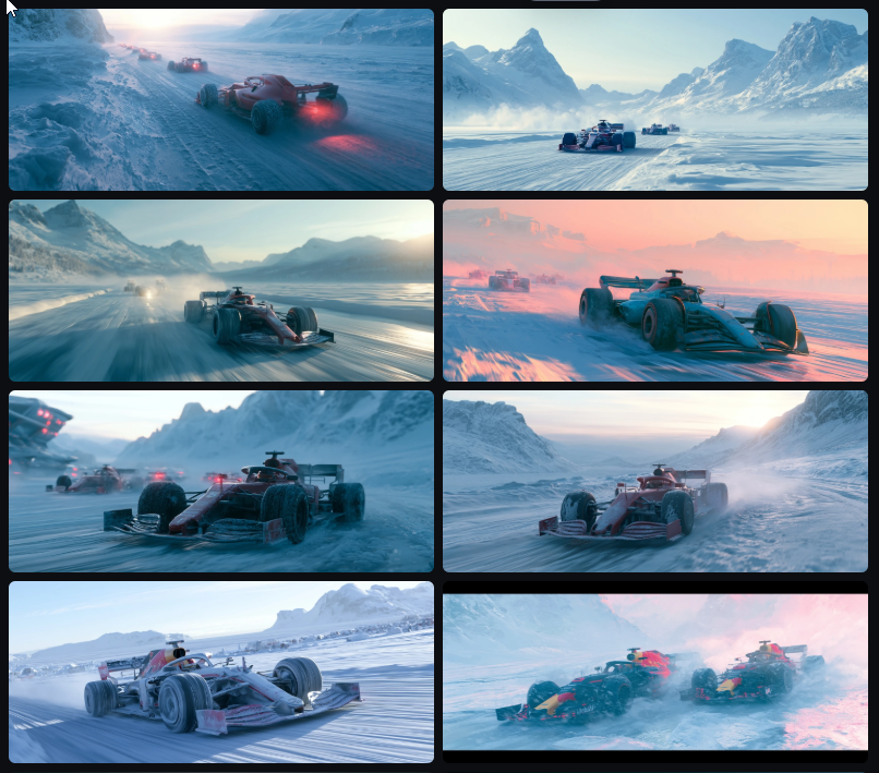 我在 @midjourney 上做了一些探索。 Prompt - ultra-wide cinematic automotive photograph of a Formula 1 race...