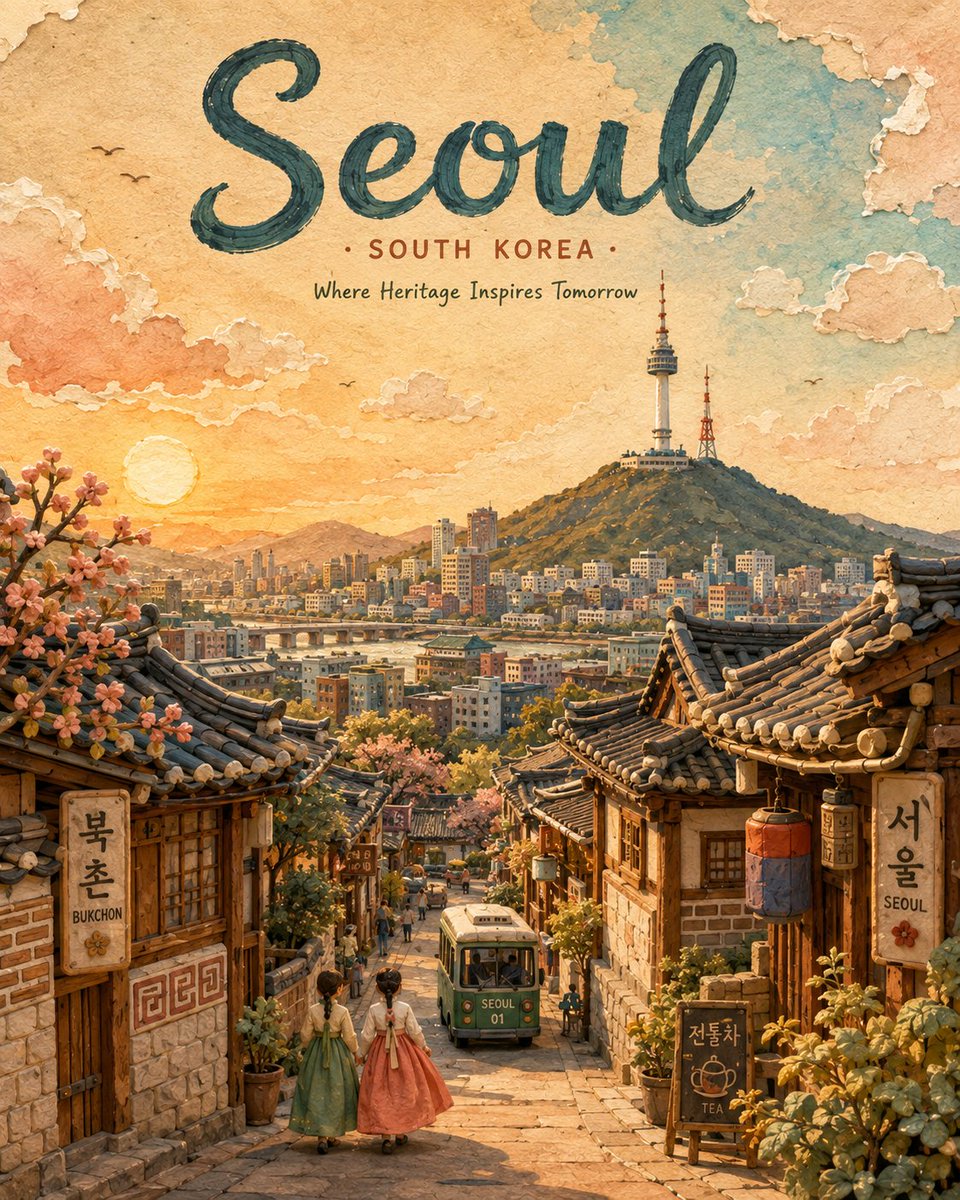 创作一张 4:5 竖版高级旅行海报插画，主题为 [LOCATION]，采用独特的混合媒介风格，融合手工黏土／橡皮泥立体造型、水彩画、纹理纸张、有机墨线轮廓以及细腻的剪纸拼贴效果。 围绕 [LO...